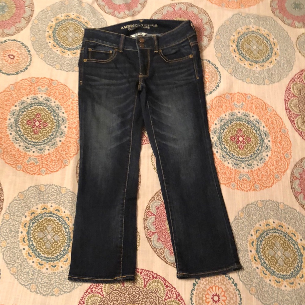 Y2K low rise denim capris